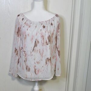 Astars Woman's Ivory Boat Neck 3/4 Long Sleeve Blouse - Size Small